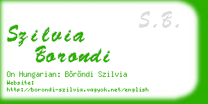 szilvia borondi business card