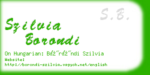 szilvia borondi business card